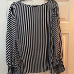 Navy blue and white stripe blouse-Ann Taylor